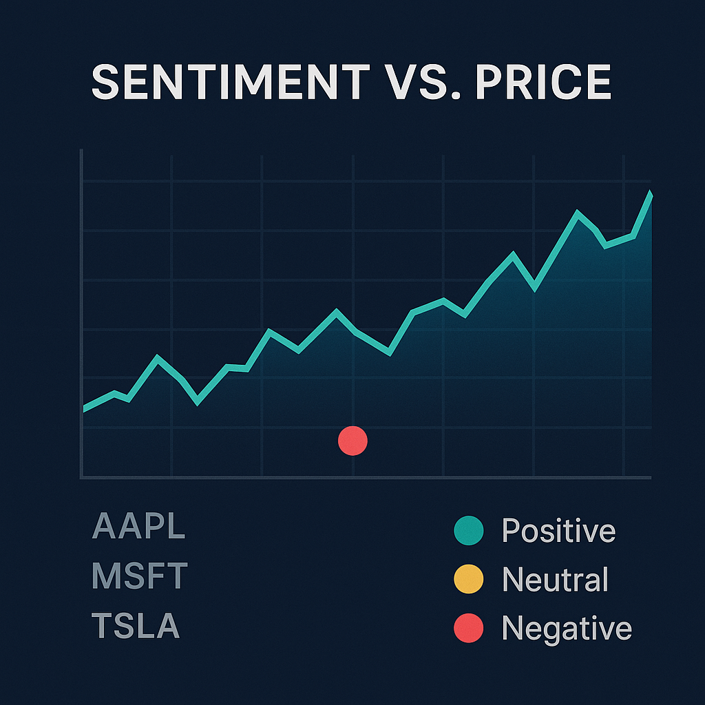 Sentiment scores vs price chart